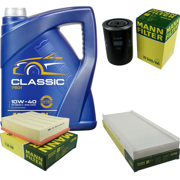 Mann Inspektionspaket 5L Mannol Classic 10W-40 FüR Audi A4 Avant 1.8 T VW Passat-image