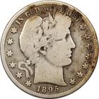 1895-S Barber Half Dollar 50C, Very Good VG