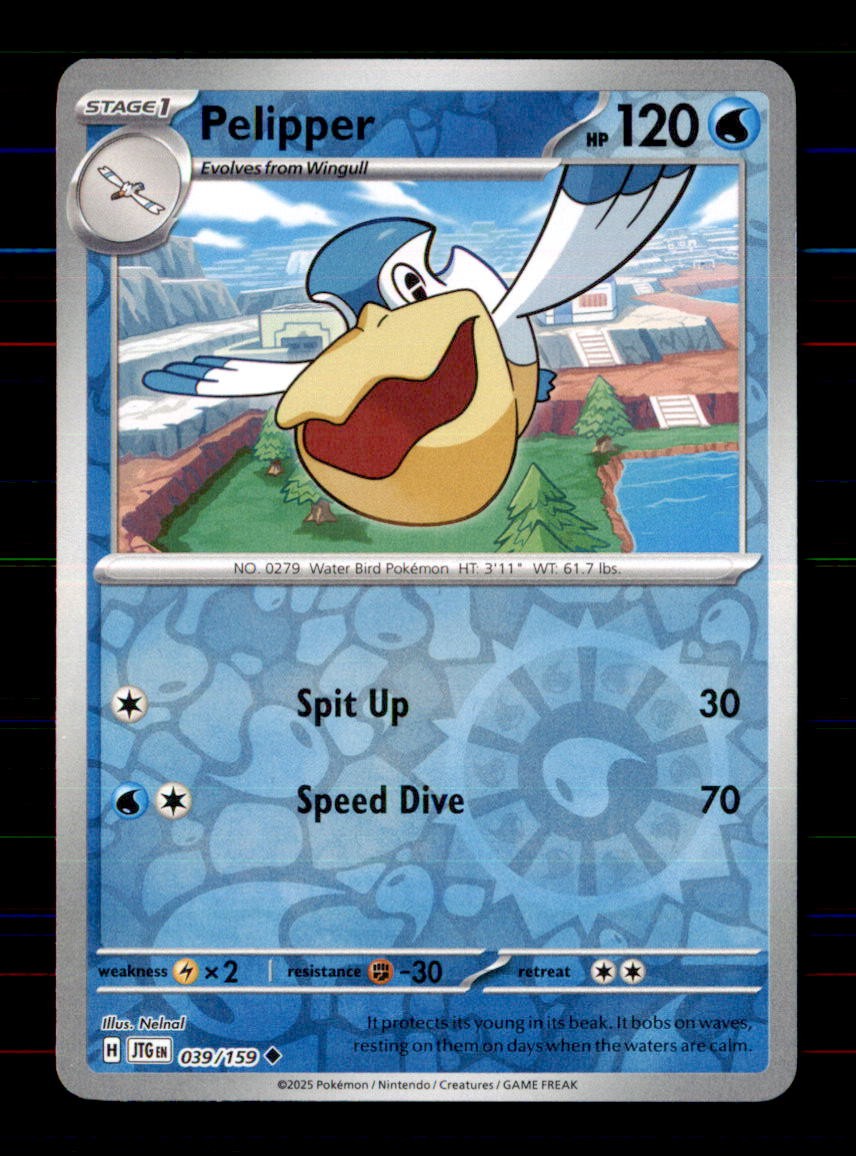 Pelipper 039/159 Uncommon Journey Together Pokemon Reverse Holo Near Mint