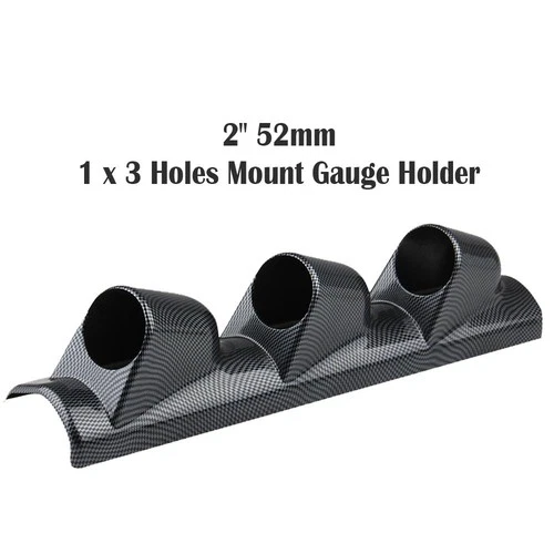 Carbon 2" 52mm LEFT HAND DRIVE Pod A Pillar Triple 3 Hole Mount Gauge Holder - Picture 4 of 10