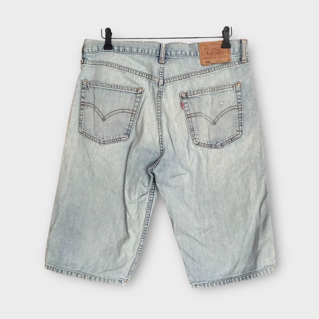 Levi's Denim Half Pants Damaged Processing Blue 3… - image 6