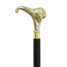 39 inch Vintage Heavy Brass Handle Wooden Waling Stick Cane