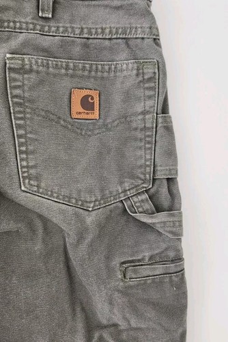 Vtg Carhartt Carpenter Relaxed Fit B174 Mos Green Work Pants! 40"×30" - 第 6/9 張圖片