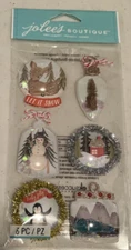Jolee's Boutique 3-D stickers ORNAMENT SNOW GLOBES Theme 96819 Fast FREE Ship