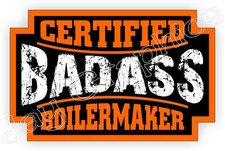 2pcs Bad Ass Boilermaker Hard Hat Sticker Decals Motorcycle Helmet Badge Emblem