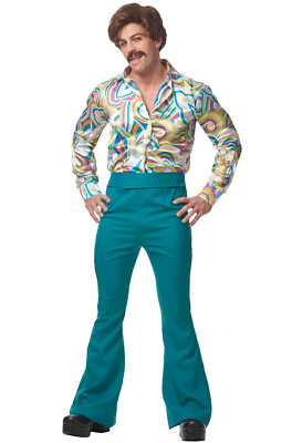 Brand New 70's Disco Dude Men Adult Costume (Green)