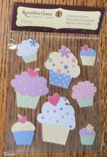 RECOLLECTIONS BIRTHDAY Cupcakes Decorated Party Celebration SCRAPBOOK STICKERS