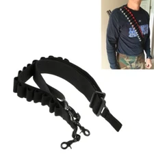 Tactical Adjustable Shotgun 2 Point Sling 15 Shell Ammo Holder Bandolier 12 Guag