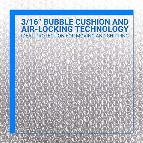 2-Pack Bubble Cushioning Nylon Wrap Rolls, 3/16" x 2 Rolls: 12 in x 72 ft Clear - Image 3 of 4