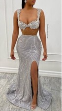 Silver prom dress gown