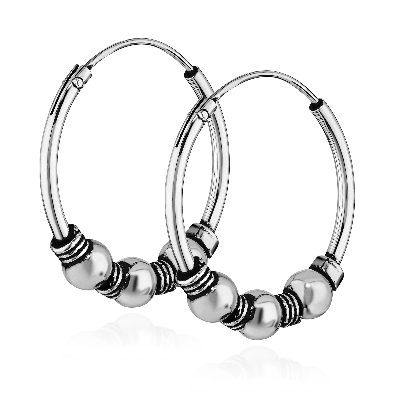 Orecchino Singolo Celtico In Argento 925 - Cerchio Massiccio 20mm, Gioiello Gotico Uomo Donna, NKlaus