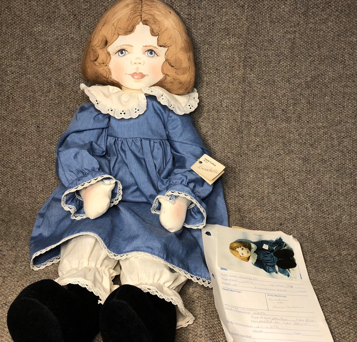 VINTAGE 1985 ANNABELLE DOLL BY LAURIE CARLSON ALL CLOTH 26