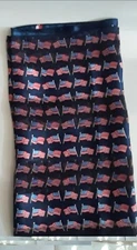 AMERICAN FLAG DESIGN PATRIOTIC OBLONG  SCARF POLYESTER  (20 X 60 INCHES) NAVY