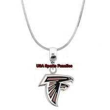 NFL Atlanta Falcons Team Logo Necklace on a 925 Sterling Silver Snake Chain