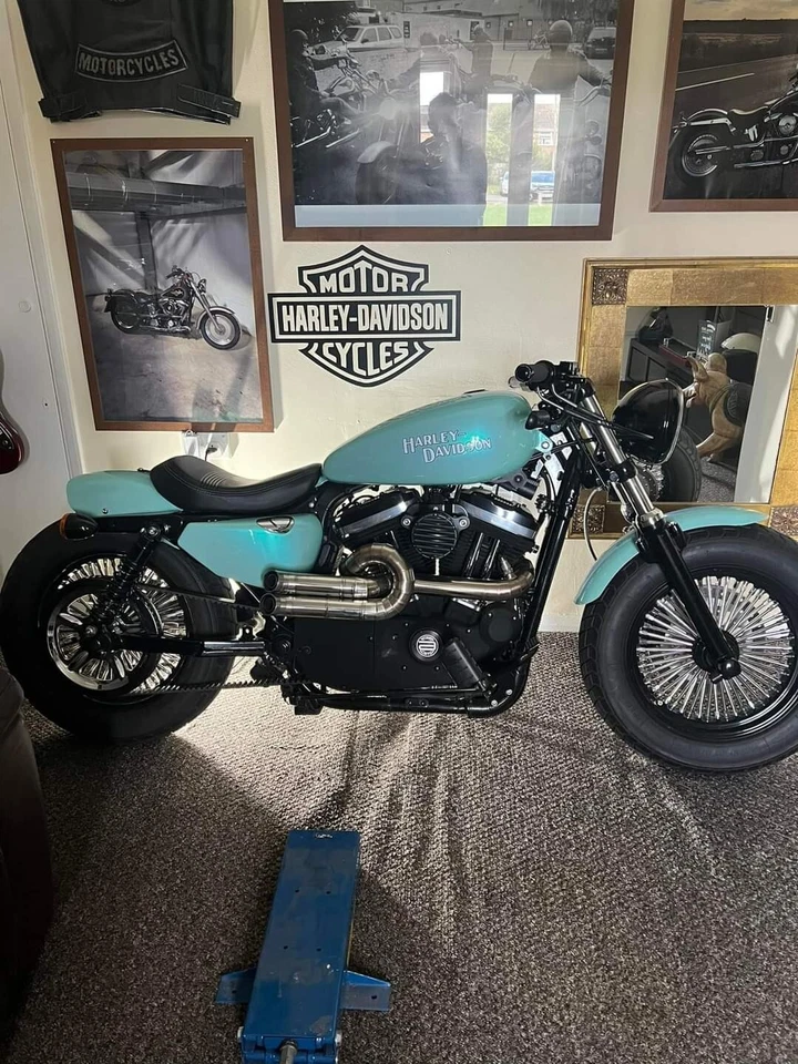 Escape personalizado apto para Harley Davidson Sportster sistema completo 2 en 2 Foto 3 de 3