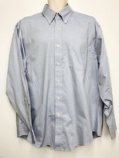 EMBASSY ROW Menswear Pinpoint Dress Shirt Size 17 34/35 XL Blue 100 Cotton EUC