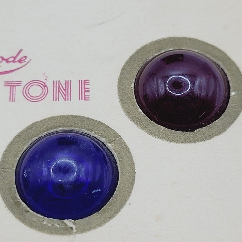 La Mode Round Gold Tone Red White Blue Lucite Insert Changeable Vtg Cufflinks - Picture 10 of 13