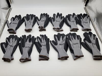 Nitrile Grip Work Gloves Sz Large Mechanics Gloves Global Glove 708345L 12 Pairs
