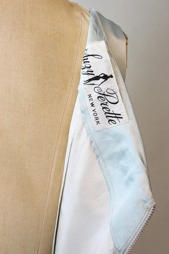 Vintage 1950s Suzy Perette blue silk tea cocktail dress hourglass Mad Men retro - Picture 7 of 10