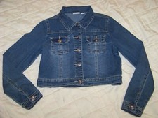 Cato Girls Crop Denim Jacket -XL 16 - Rhinestone Buttons