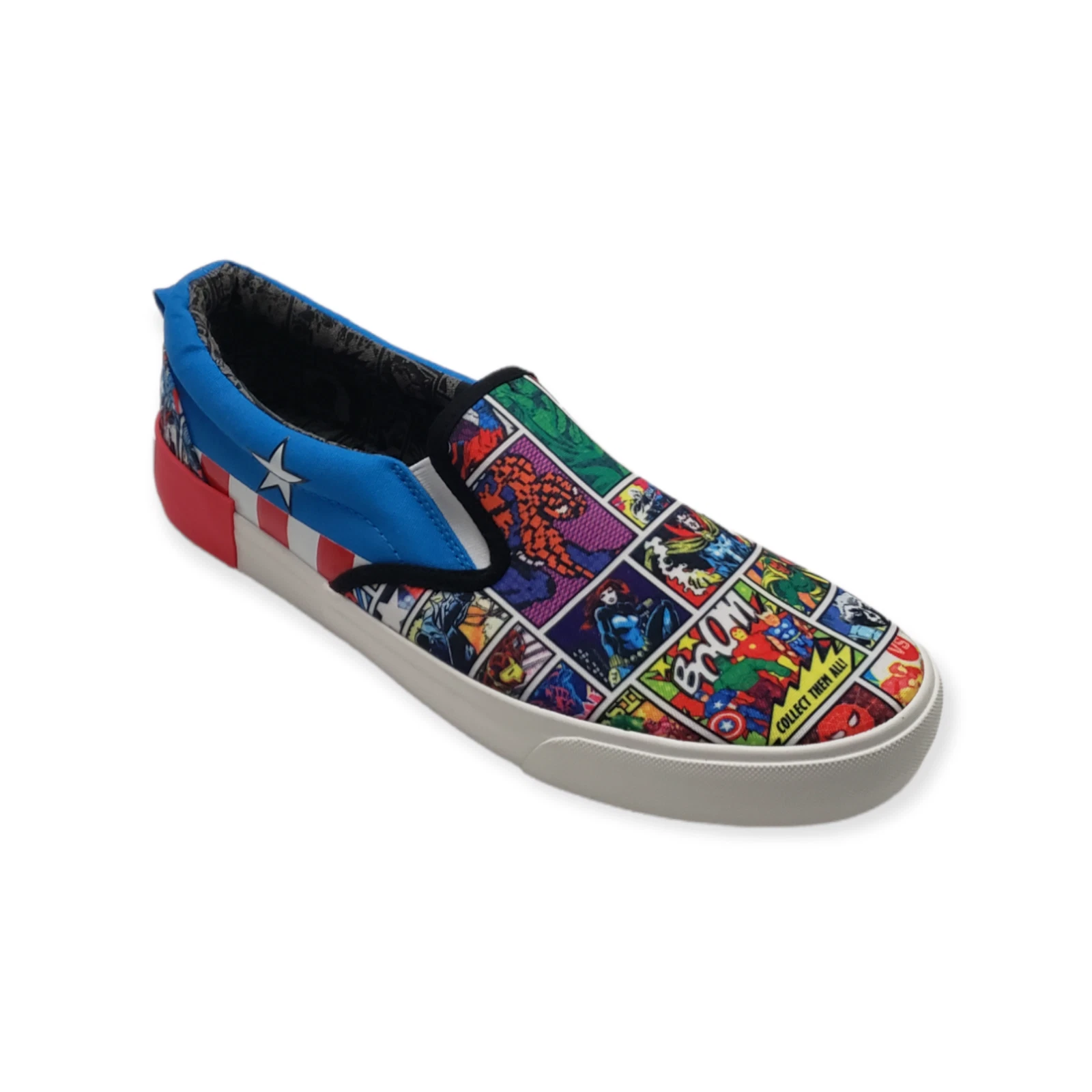 Marvel Superheroes Allover Print Slip-On Canvas Shoes Multicolor Size 11, 12