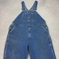 Dickies Dungarees Adult 46x30 Blue Bib Overalls Denim Work Wear Carpenter Men