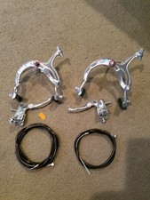 NEW SILVER ALLOY HAND BRAKES  20-26"BMX BICYCLES,FRONT& REAR,MX, COMES COMPLETE