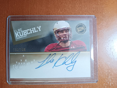2012 Press Pass Signings Luke Kuechly Gold On-Card Autograph Card PPS-LK 126/199