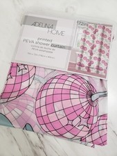 NEW CHERRY DISCO BALL print shower curtain pink maximalist 70s groovy whimsy