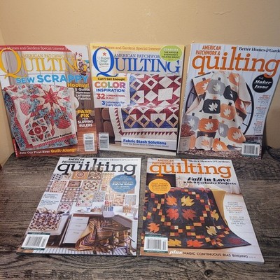 Lot of (5) American Patchwork&Quilting Magazines-FEB/JUNE 2014 OCT 2020/2021 FEB