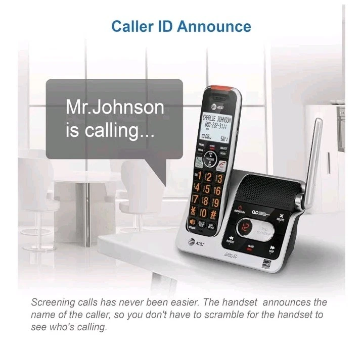 Teléfono inalámbrico AT&T BL102-5 DECT 6.0 5 auriculares para el hogar con contestador automático, Foto 4 de 4