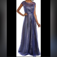 Rene Ruiz Collection Silk Glitter ALine Gown NWT Neiman Marcus Sz 4 1595 Retail
