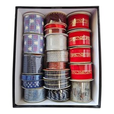 Lot 3 Holiday Ribbon 20 Spools 180 Total Feet Premium Crafts Gifts Wreaths NEW