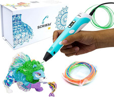 P1 3D Printing Pen with Display - Includes 3D Pen, 3 Starter Colors of PLA Filam