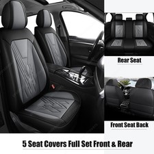 For Hyundai Sonata Elantra Car 5-Seat Cover Leather Front + Rear Cushion Gray