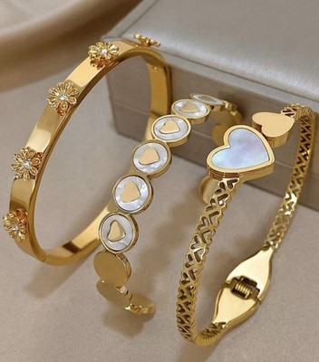 Set De Brazaletes De Acero Inoxidable Para Mujer PULCERAS De Mujer Dorado