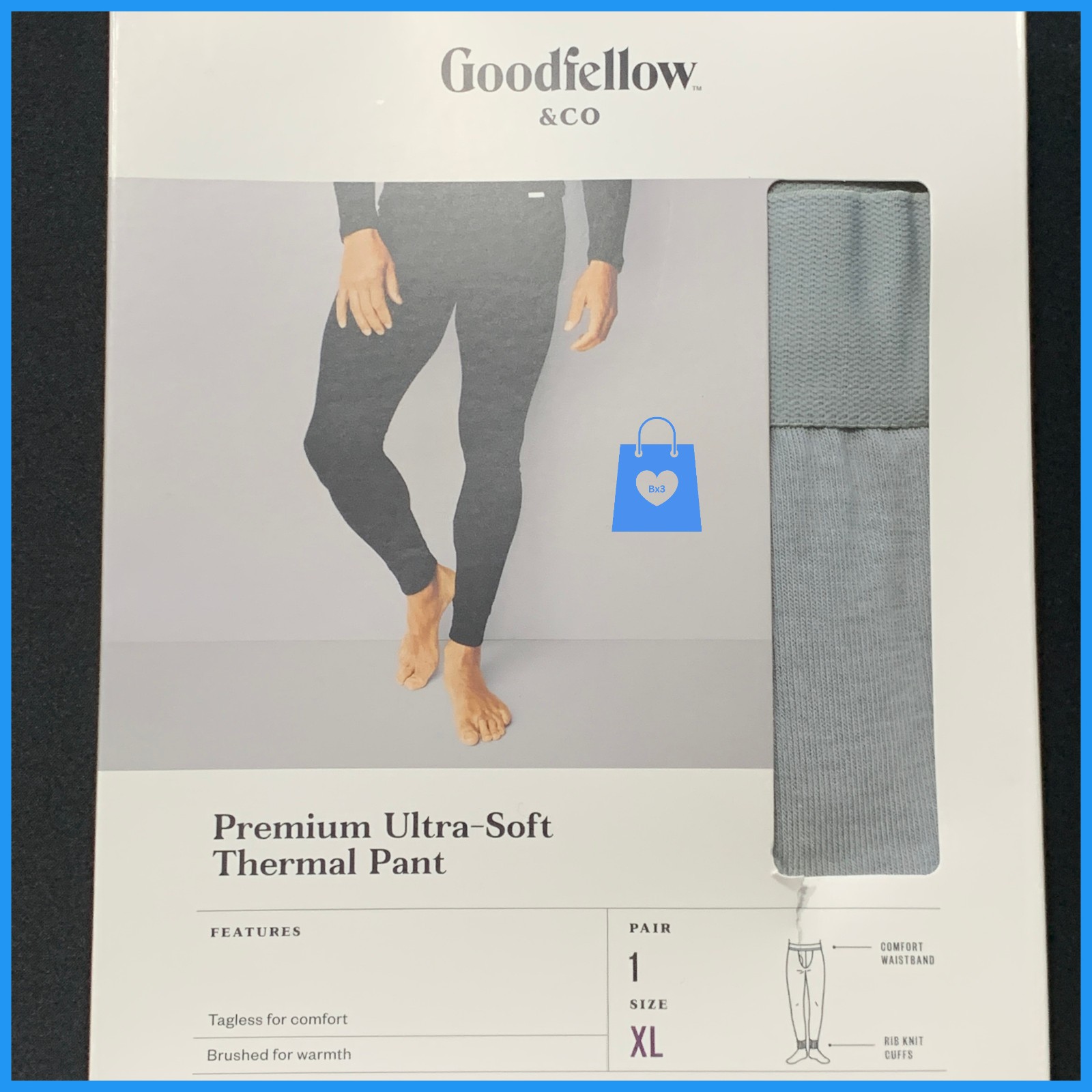 XL - Mens Premium Thermal Pants - Goodfellow Co - Gray