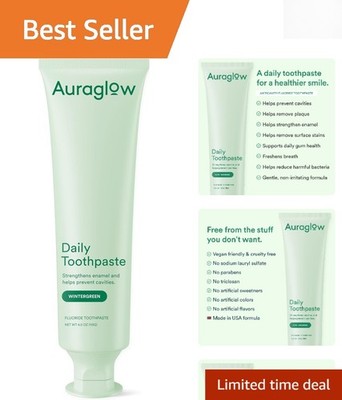 Natural Wintergreen Fluoride Toothpaste - Gentle & Effective Dental Care - 4 oz