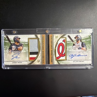 Dylan Crews James Wood 2025 Topps Museum Jumbo Logo Game Used Patch Auto # /3 RC