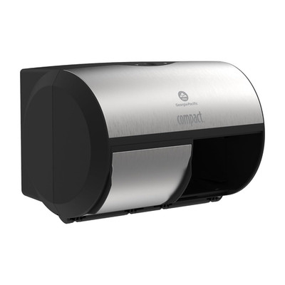 Compact 2-Roll Side-By-Side Coreless High-Capacity Toilet Paper Dispenser by GP