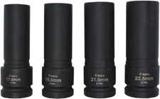 Astro Pneumatic 78204 4pc 1/2" Drive 1/2 Size Thin Wall Lug Nut Socket Set -