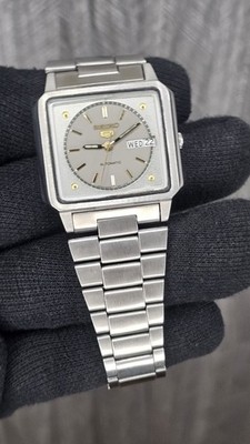Vintage Seiko 5 Automatic 6309-546A Beauty Grey Dial Men's Wristwatch Japan.