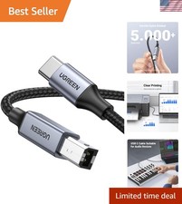 High-Speed 3FT USB-C to USB-B Cable, Plug  Play for Printers and MIDI Keyboards