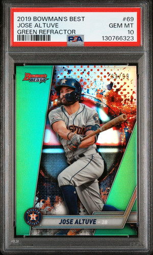 2019 Bowmans Best JOSE ALTUVE Green Refractor /99 PSA 10 GEM MINT LOW POP 3