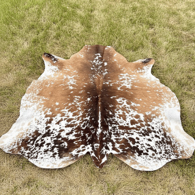 Tricolor Cowhide Rug, Hair on Hide, Cow Skin Rug, Cow hide Rug (M) (L) (XL)