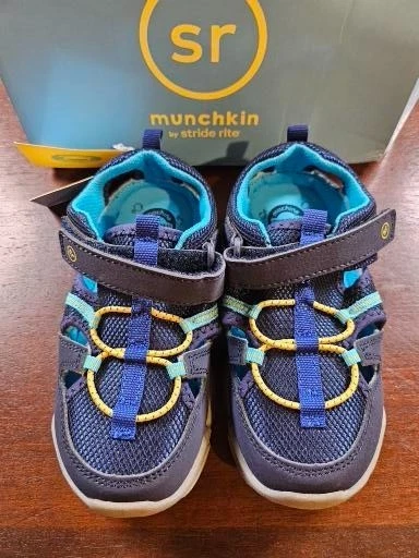 Sandalia Stride Rite Munchkin Shim Azul 10 M MK006400 Nueva en caja Foto 3 de 4