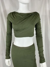 Rick Owens Lilies Green Jade Long Sleeve T-Shirt Sleeved Top 4