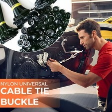 50 PIEZAS Corbatas de cremallera autobloqueantes de nailon universales con hebilla de cable correas fijas