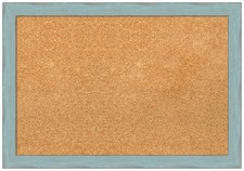 Natural Cork Board For Wall 26 X 18 Bulletin Board With Sky Blue Rustic Blue W