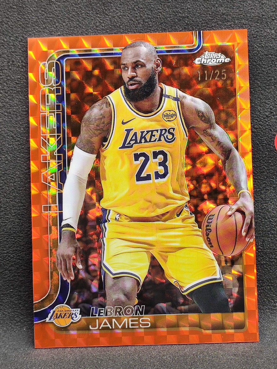 2025-26 Topps Chrome LeBron James #127 Orange Geometric Refractor Lakers /25